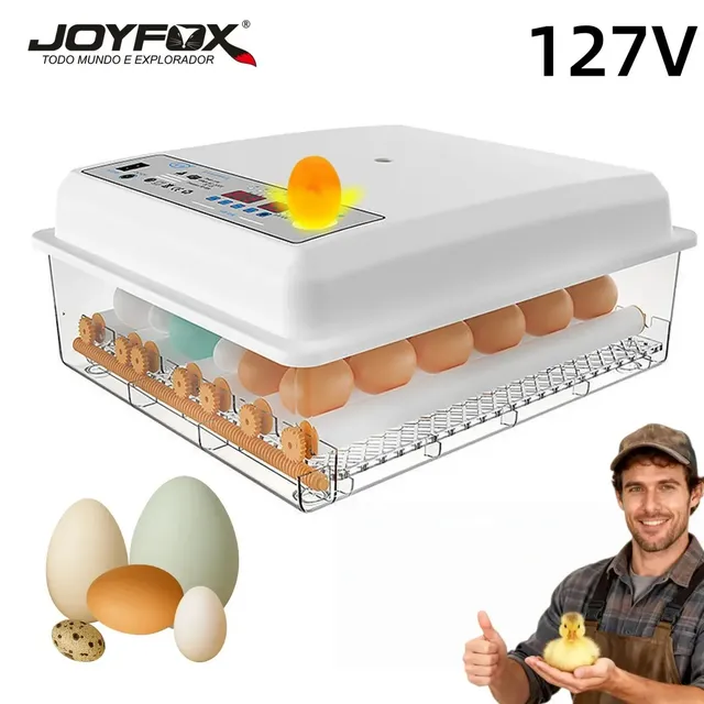 Chocadeira Incubadora Automática Joyfox Para 64 Ovos Com Controle De Temperatura E Giro Automático 127v