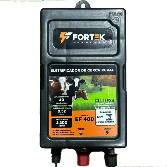 Aparelho De Choque Eletrificador Cerca Elétrica Fortek 40km 127/220v