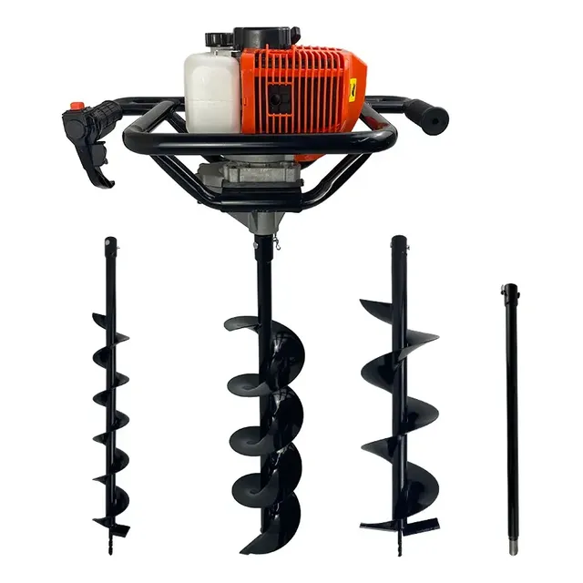 Perfurador De Solo Gasolina 52cc C/ 3 Brocas + Extensão 60cm