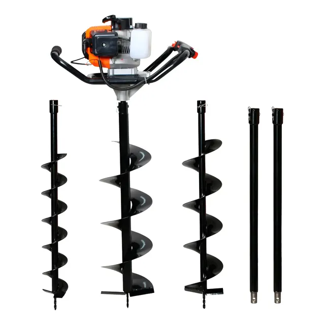 Perfurador De Solo Gasolina 52cc C/3 Brocas +2 Extensor 80cm