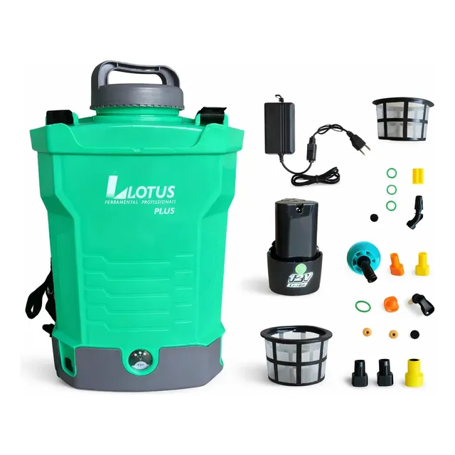 Pulverizador Elétrico 10l Litros Costal Agrícola Plus Verde