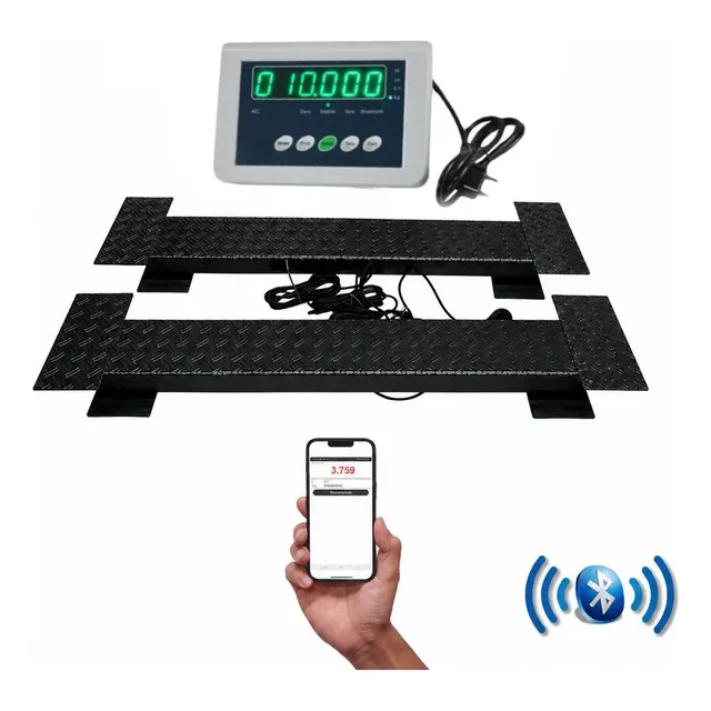 Balança De Gado Barras De Pesagem Led 4000kg Agro 127/220v Laranja