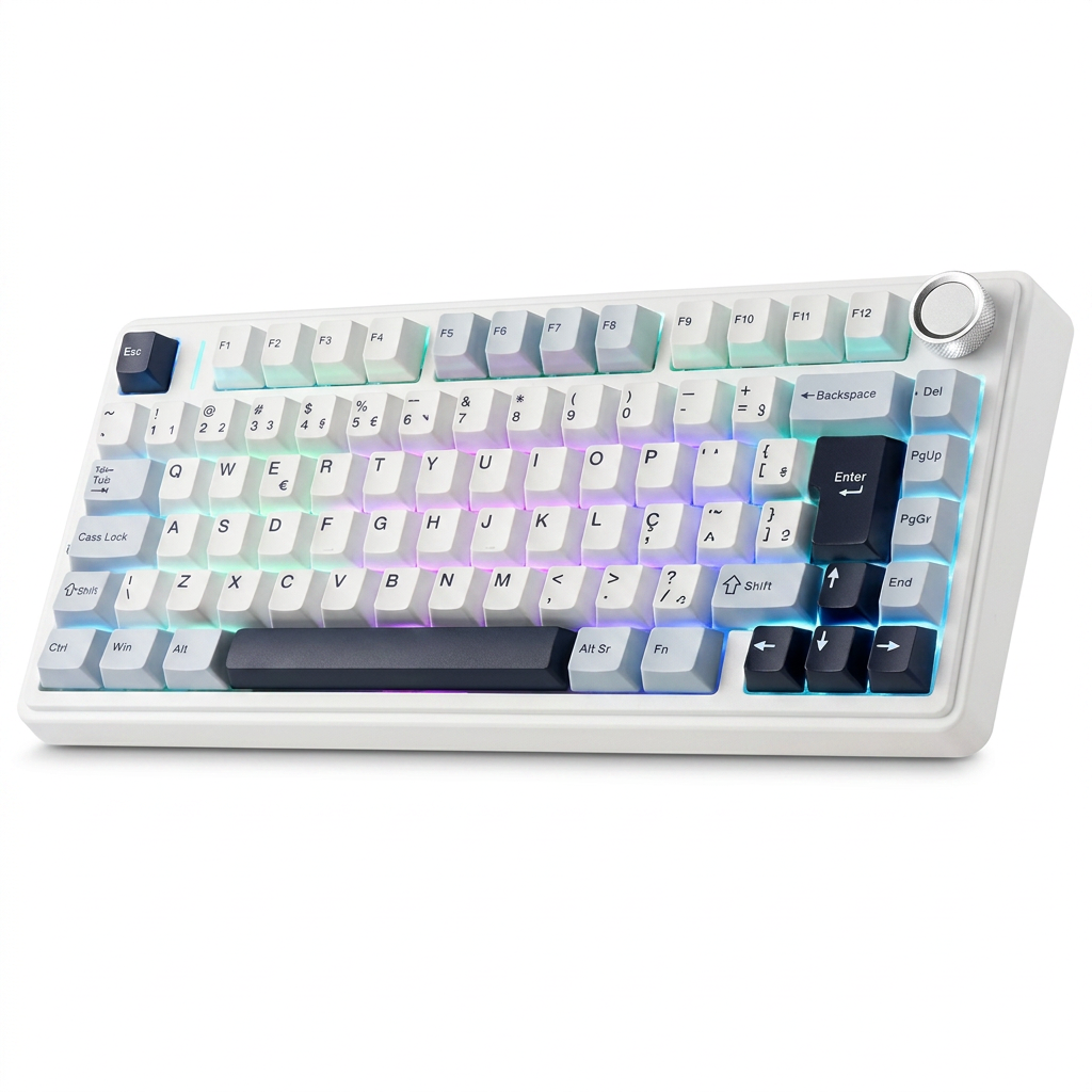 AULA F75 Teclado Gamer Mecanico Sem Fio ABNT2, 4000mAh Teclado Mecânico 75%