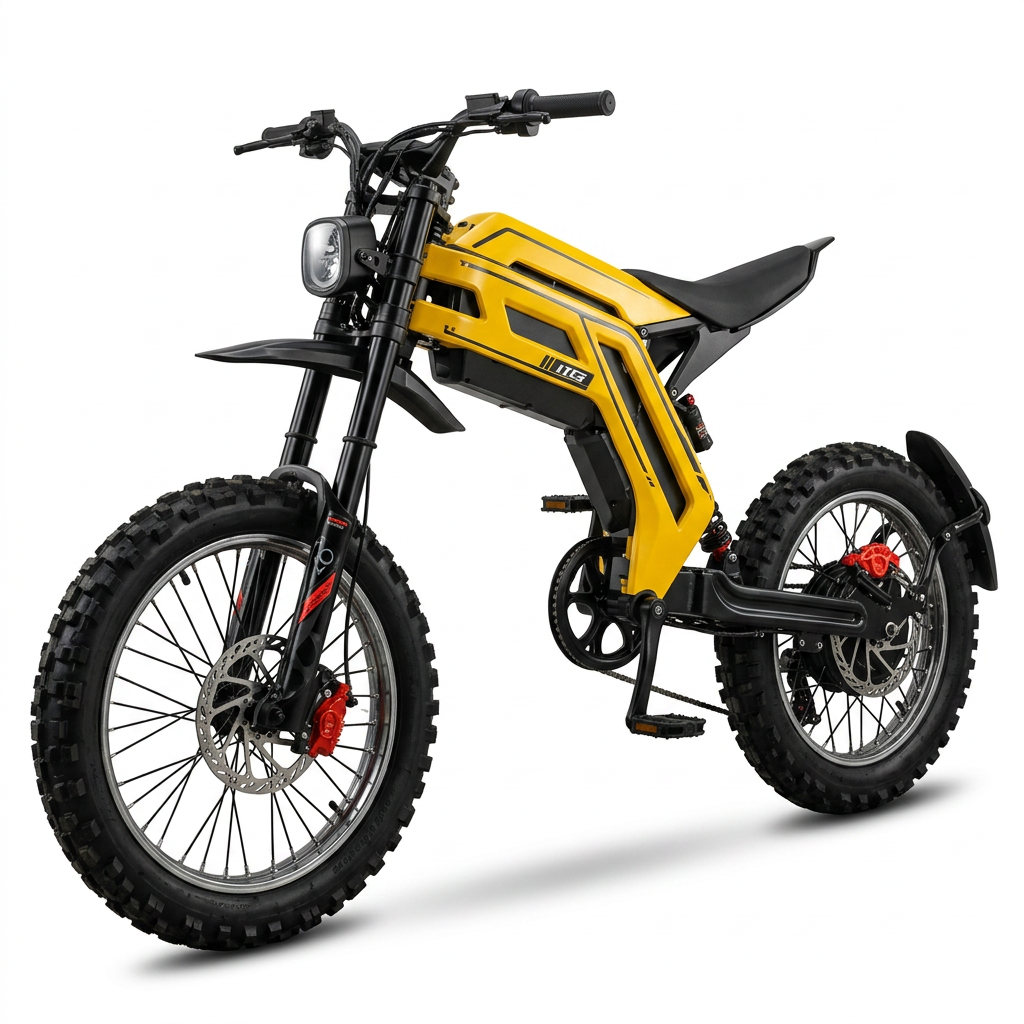 Bicicleta Bike Eletrica Off-road Hdj T3000 52v 80km Gt73 Amarelo M
