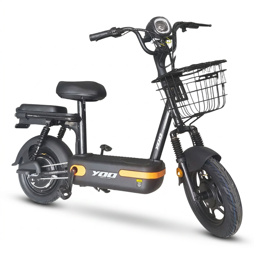 Bicicleta Elétrica Yoo Mobility Y-200 350w Farol Led Scooter Laranja Sem Cnh E Emplacamento