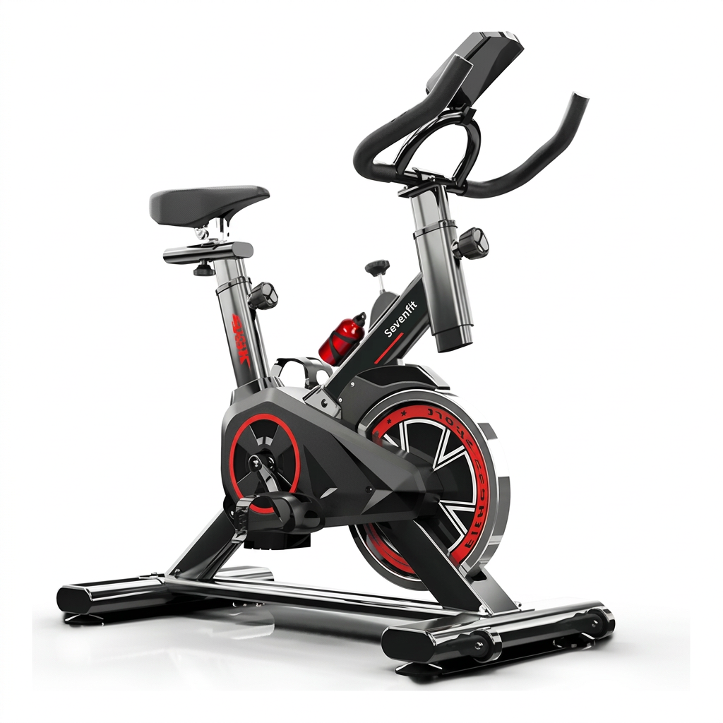 Bicicleta Ergométrica Bike Spinning 6kg Sensação Inércia Fitness Preto E Vermelho Sevenfit Para Cardio