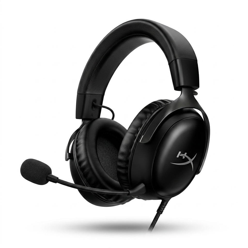 Headset Gamer HyperX Cloud III – Compatível com PC, PS5, Xbox Series X|S, Drivers Angulados de 53mm, Áudio DTS, Microfone de 10 mm