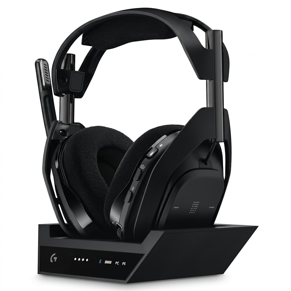 Headset Gamer Sem Fio Logitech G Astro A50 X LIGHTSPEED + Base Station, Com Conexão Bluetooth e HDMI 2.1 Passthru, Tecnologia PLAYSYNC - Preto