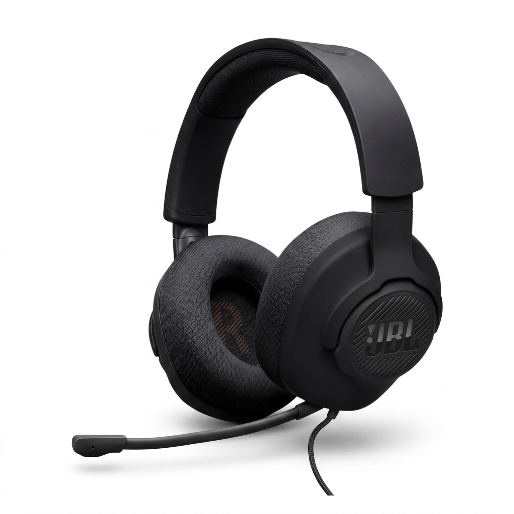 JBL, Fone de Ouvido Com Fio, Quantum 100M2, Headset Gamer, Over Ear, Microfone Removível - Preto