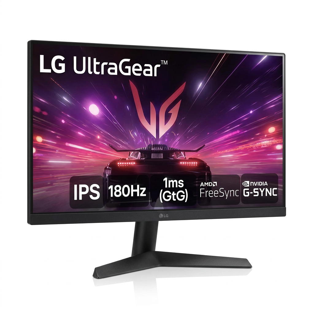 Monitor Gamer LG UltraGear 24” IPS, Full HD, 180Hz, 1ms (GtG), HDMI, DisplayPort, HDR10, sRGB 99%, NVIDIA® G-SYNC®, AMD FreeSync™, Preto - 24GS60F-B