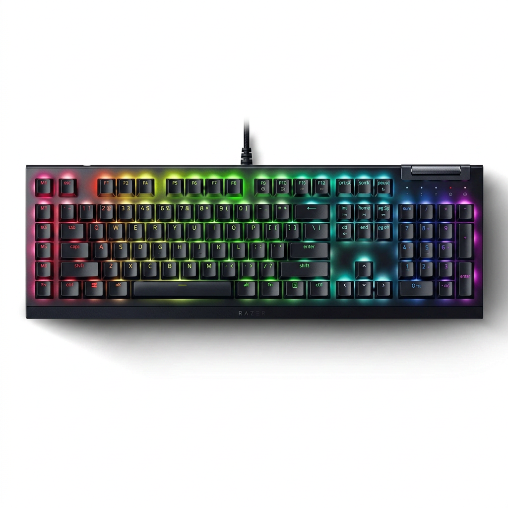 Razer BlackWidow V4 X - Teclado mecânico para jogos: interruptores verdes táteis e clicáveis - 6 teclas macro dedicadas - RGB Chroma