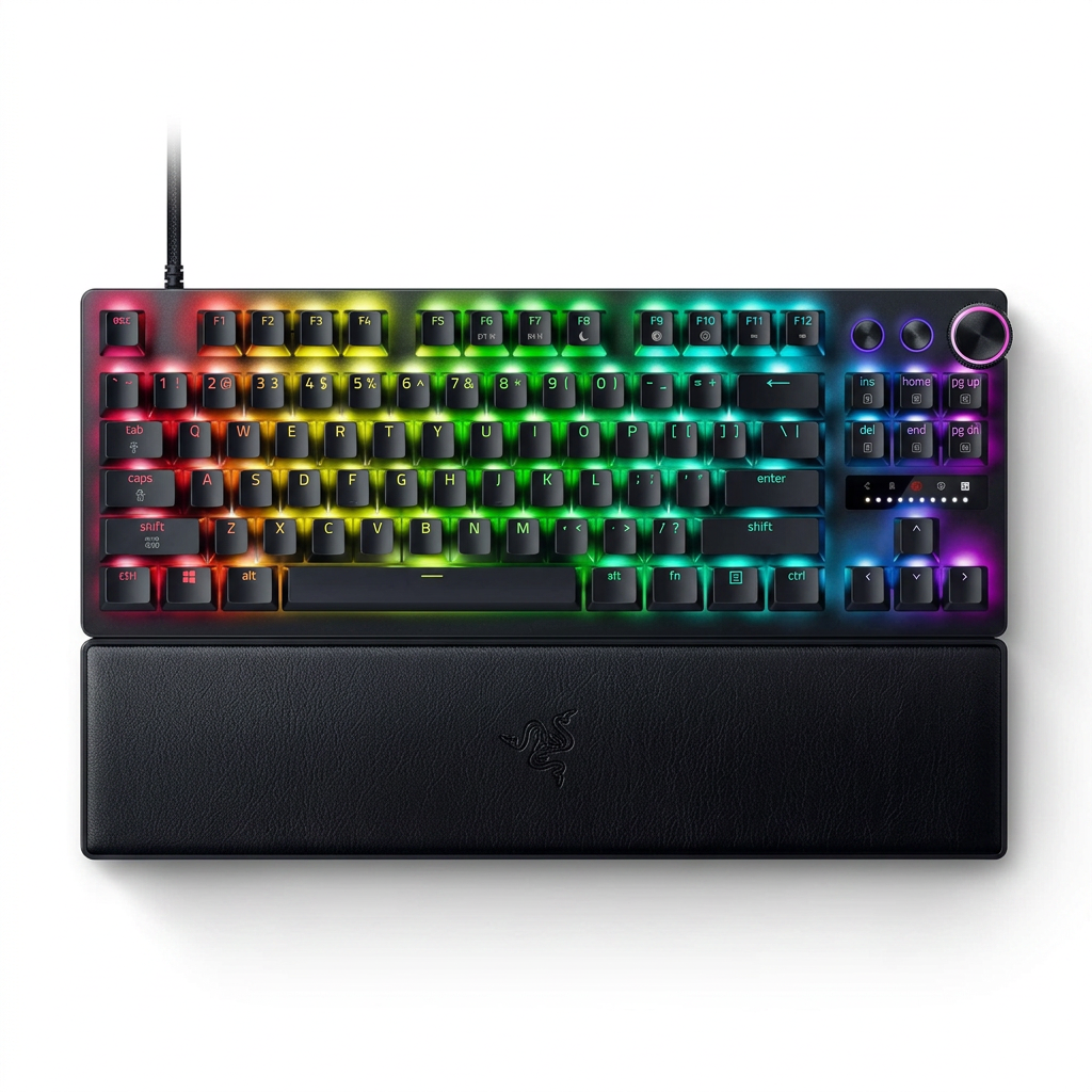 Razer Teclado para jogos Huntsman V3 Pro TKL 8KHz Esports: Interruptores óticos analógicos Gen 2-8000 Hz Polling Snap Tap - Preto