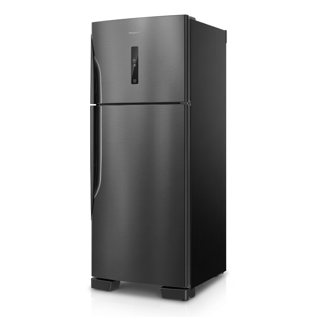 Refrigerador Panasonic 446l Black Inox Look Nr-bt58pv3b Black Inox Look