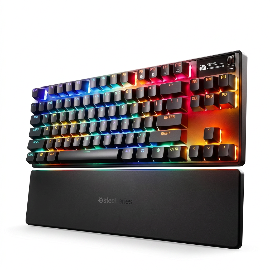 SteelSeries Apex Pro TKL Gen 3 - OmniPoint 3.0 HyperMagnetic Switches - Adjustable Actuation - Rapid Trigger - OLED - US Layout (QWERTY)