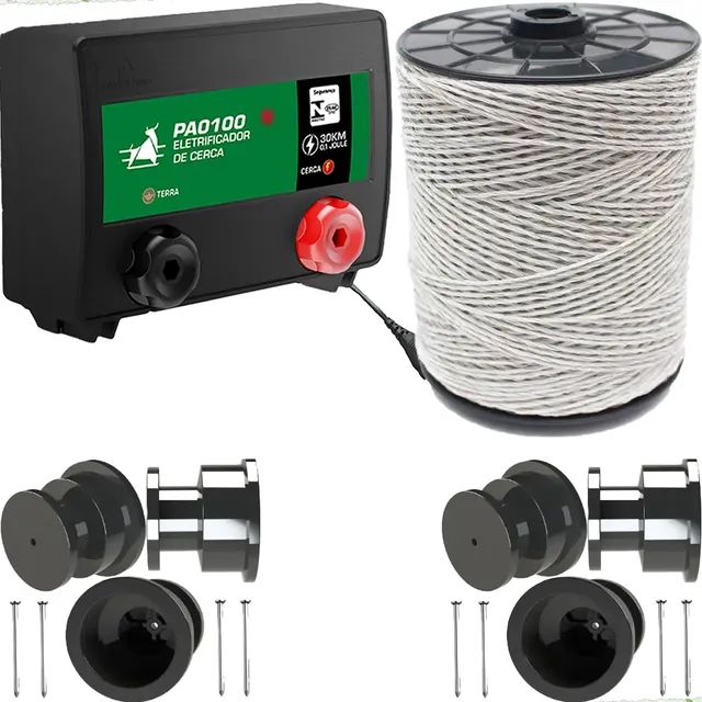 Kit Eletrificador Rural Cerca Eletrica Gado Boi Caes 500m Bivolt