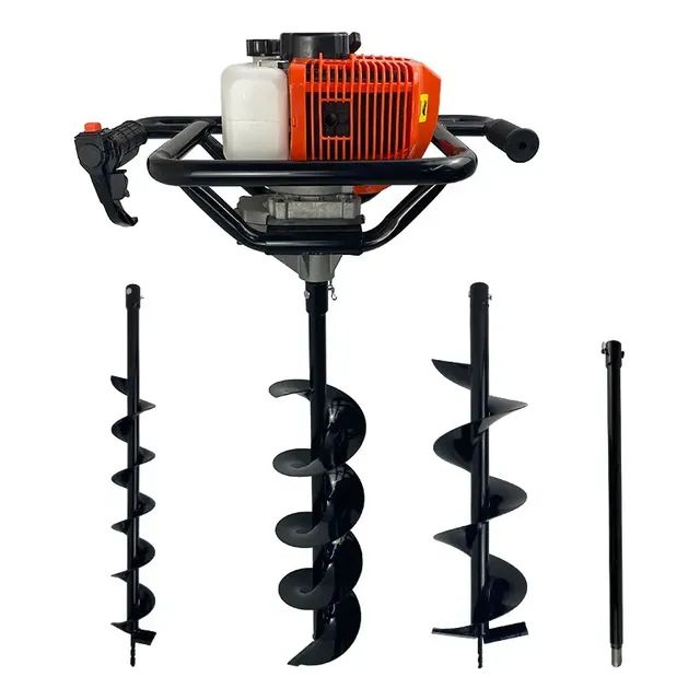 Perfurador De Solo Gasolina 52cc C/ 3 Brocas + Extensão 60cm