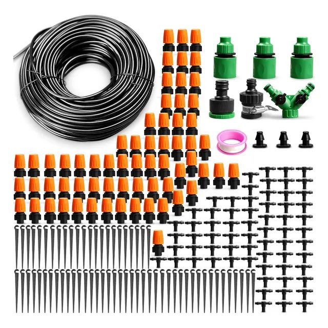 Kit 201 Pcs Irrigação Nebulização Completo Névoa 50m Tubo