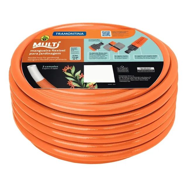 Mangueira Multi 1/2 Laranja Pvc 30m Tramontina