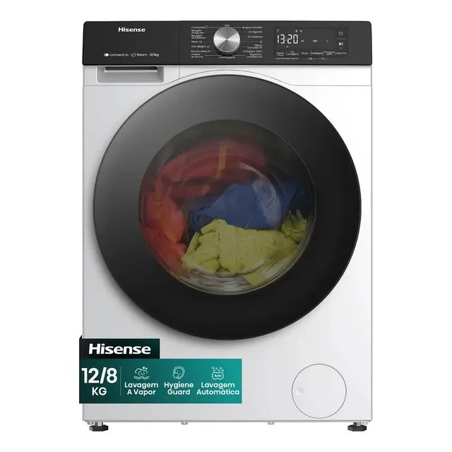 Lava E Seca Hisense 3s Branca 12kg / 8kg Inverter 16 Programas 110v Com Wi-fi Wd3s1243bw1 127v