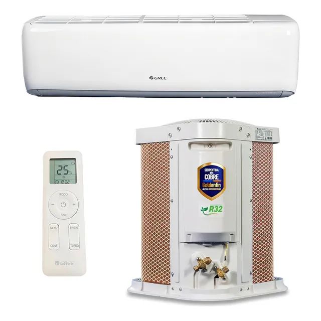 Ar Condicionado Split Hi Wall Inverter R-32 G-top Auto Gree 9.000 Btus Frio Monofásico Cond Cinza / Evap Branco 220v