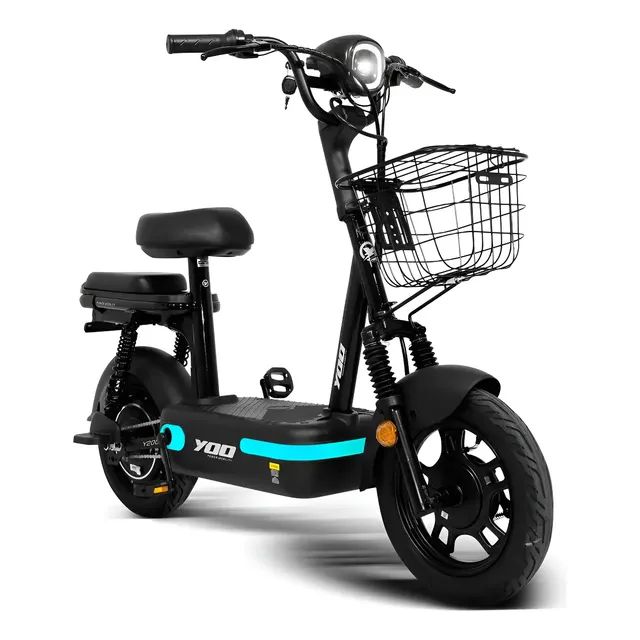 Bicicleta Elétrica Autopropelida Yoo Y200 350wh Cor Preto/azul