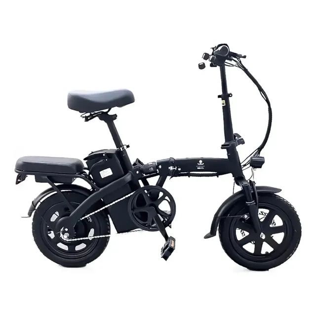 Bicicleta Elétrica Bike Dobrável 350w Bateria 48v Ate 32km Preto
