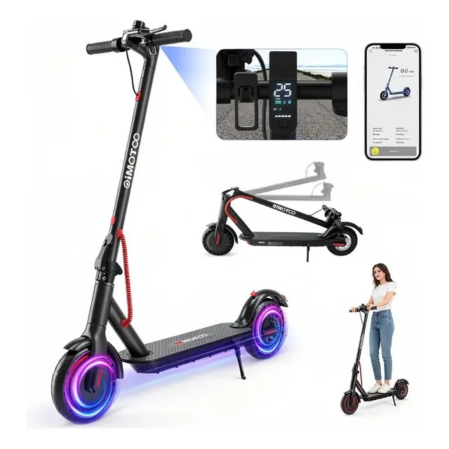 Oimotoo Patinete Scooter Elétrico 350w Dobrável C/bluetooth Preto