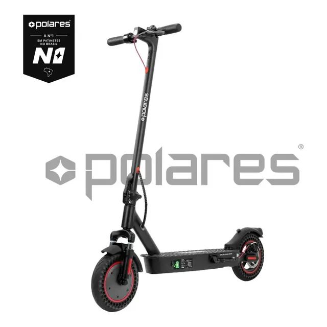 POLARES Z20PRO Patinete Elétrico Premium 500w Pneu Aderente Velocidade Máxima 32km/h Motorizado Até 30km De Autonomia Polares Cor Preto