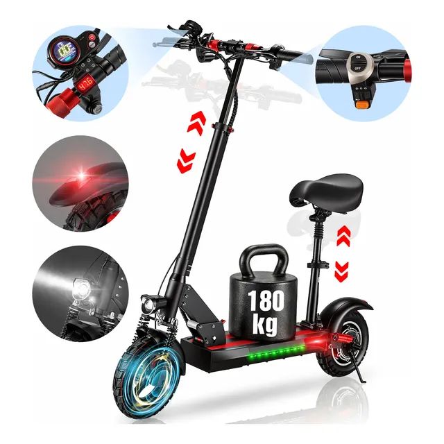 Patinete Elétrico 800w 48v13ah 45km/h Autonomia 50km 180kg Preto