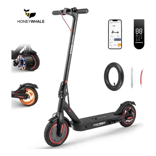 HONEYWHALE M2 Pro Patinete Eletrico Adulto, 500W Scooter Elétrica, Velocidade Máxima de 32 KM/H, 22 KM de Autonomia, Honey Whale com App Bluetooth (36V 7.8AH)