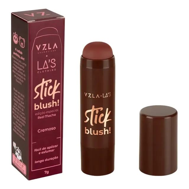 Blush Stick Vizzela Marrom Escuro Vegano e Sem Parabenos