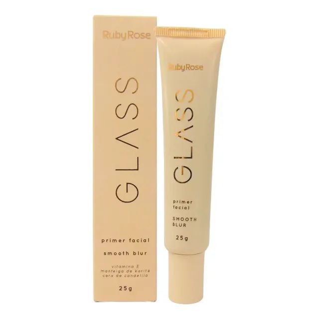 Primer Facial Glass Ruby Rose Smooth Blur Uniforme Acetinado Tom do primer Bege