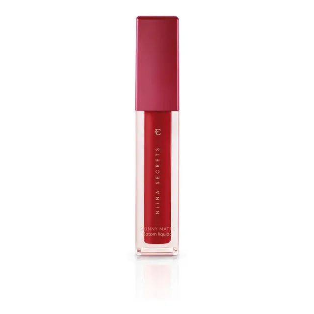 Batom Líquido Niina Secrets Skinny Matte Vermelho Hibisco Acabamento Cremoso