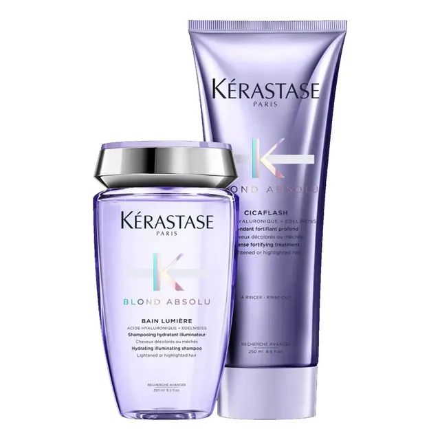 Blond Absolu Bain Lumière Shampoo 250ml + Cicaflash Fondant Condicionador 200ml Kit Blonde Kérastase