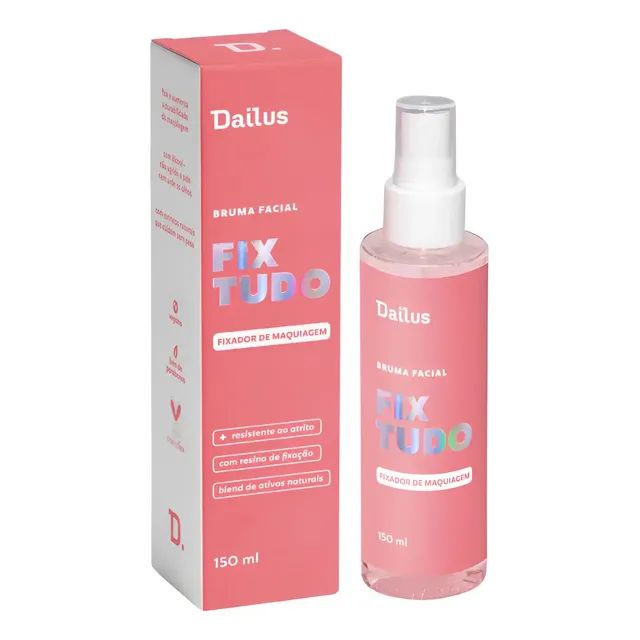 Bruma facial fix tudo dailus fixador de maquiagem tranparente 150ml