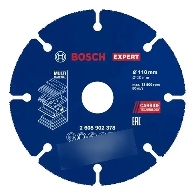 Disco Corte Carbide Multi Wheel 110mm Bosch 2608902378