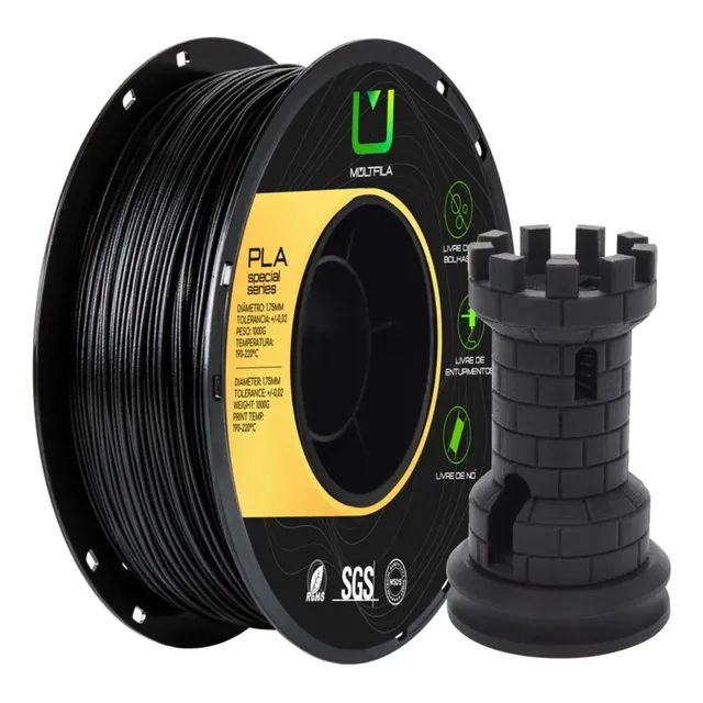 Filamento Impressora 3d Multfila 1kg Pla Fibra De Carbono