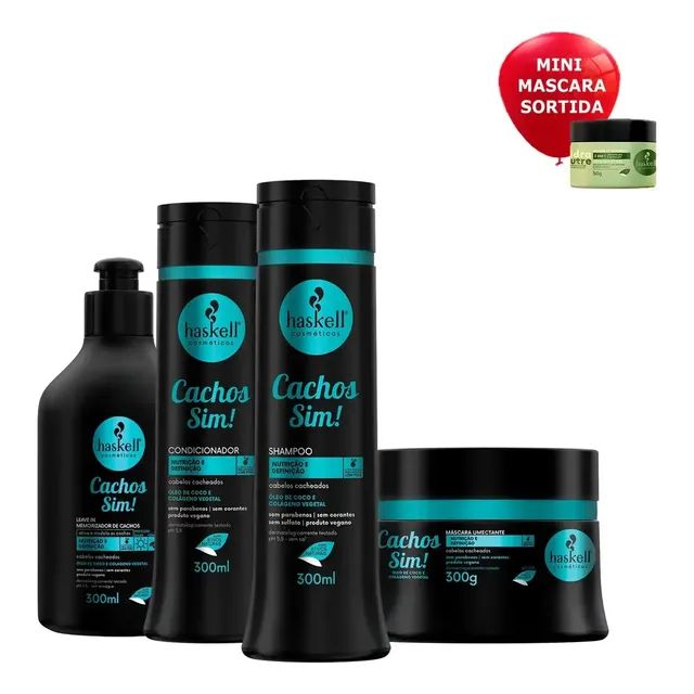 Haskell Cachos Sim Para Cabelos Cacheados 300ml Completo N