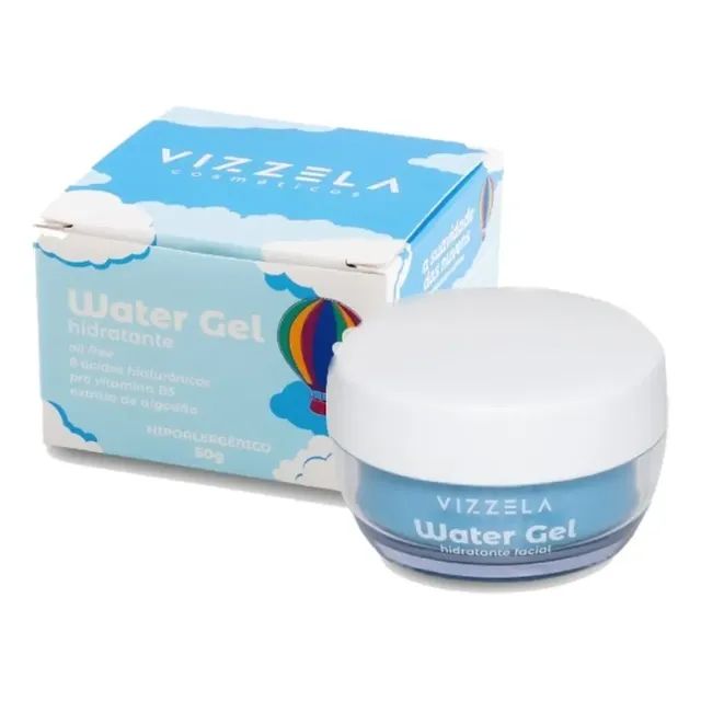 Hidratante Facial Vizzela Water Gel Oil Free Ácido Hialurônico 50g