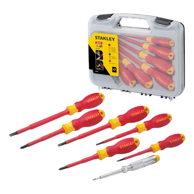 Jogo Chaves Isoladas 1000v Vde Stanley 7 Pcs Nr10 Com Maleta
