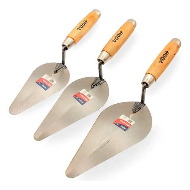 Kit 3 Colher Pedreiro 6 7 8 Polegadas Aço Inoxidável Hoda