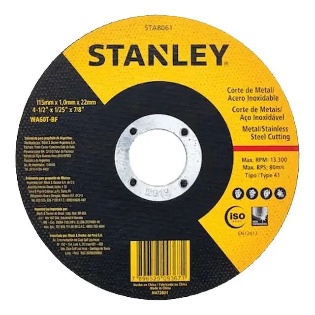 Kit 50 Disco Corte Stanley Sta8061 4.1/2 Pol. Esmirilhadeira