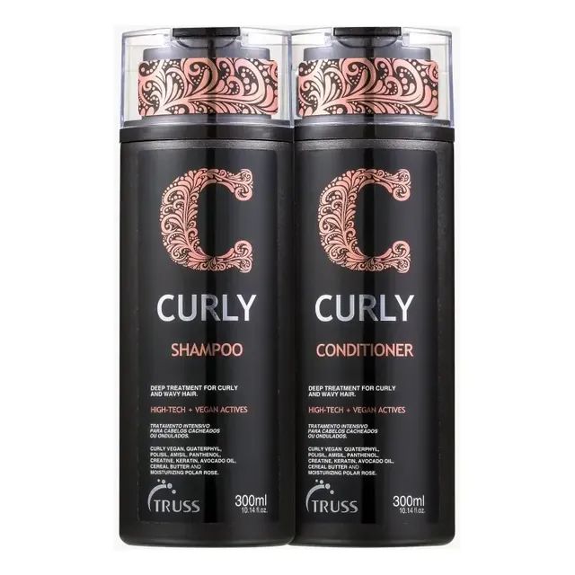 Kit Shampoo e Condicionador Truss Curly para Cabelos Cacheados 600ml