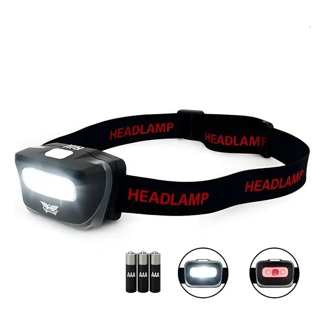 Lanterna De Cabeça Pilha Led Q5 Legendários Maratona Trilha Branco E Vermelho Preto