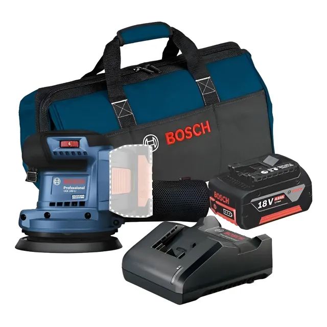 Lixadeira Bosch Roto Orbital 18v Bat 4ah Gex 185-li C/ Bolsa Azul