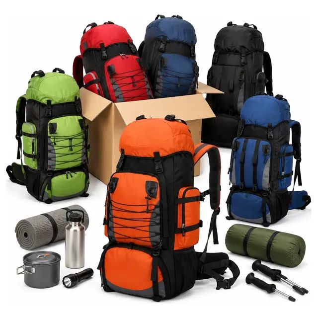 Mochila Cargueira 90l Camping Trilha Viagem Montanhismo Estilo Aleatório Liso