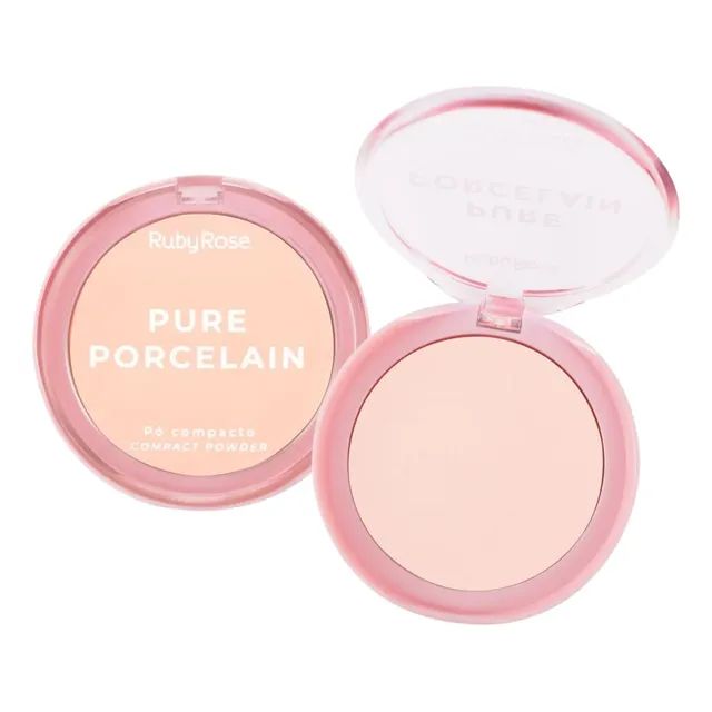 Pó Facial Compacto Ruby Rose Pure Porcelain Acabamento Leve