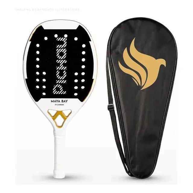 Raquete Beach Tennis Pichau Maya Bay, Carbono 3K, EVA 15, Leve 310 a 320g, Alto Conforto e Potência