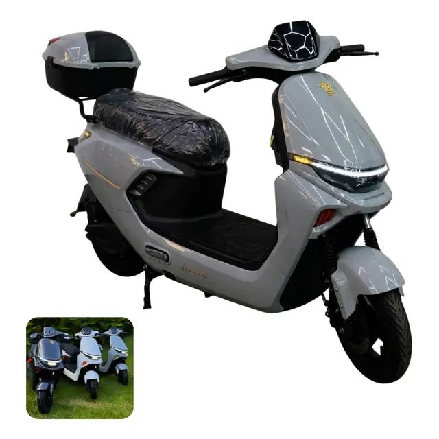 Scooter Elétrica Angie Ag12 1000w 45km/h 60km Nfc Baú Cinza