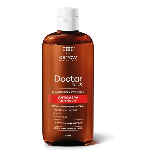 Shampoo anticaspa dermatológico Darrow Doctar Plus 240ml sem sulfatos